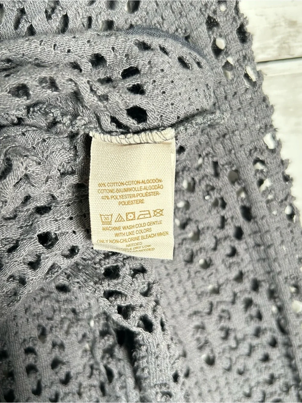 Free People Beach Pointelle Knit High-Low Cardigan Cover-Up Gray XS